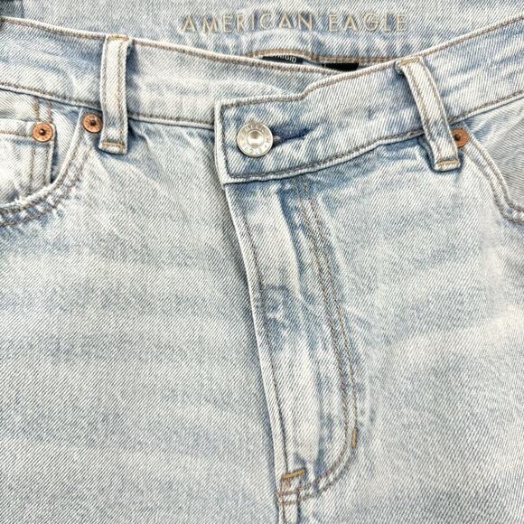 American Eagle Strigid Jeans Womens 10 Regular Super High Rise Baggy Straight - Picture 3 of 10